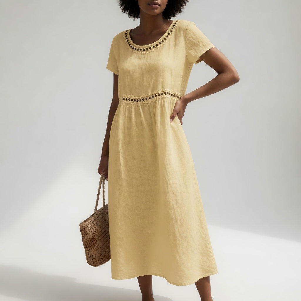 Livia Embroidered Linen Dress