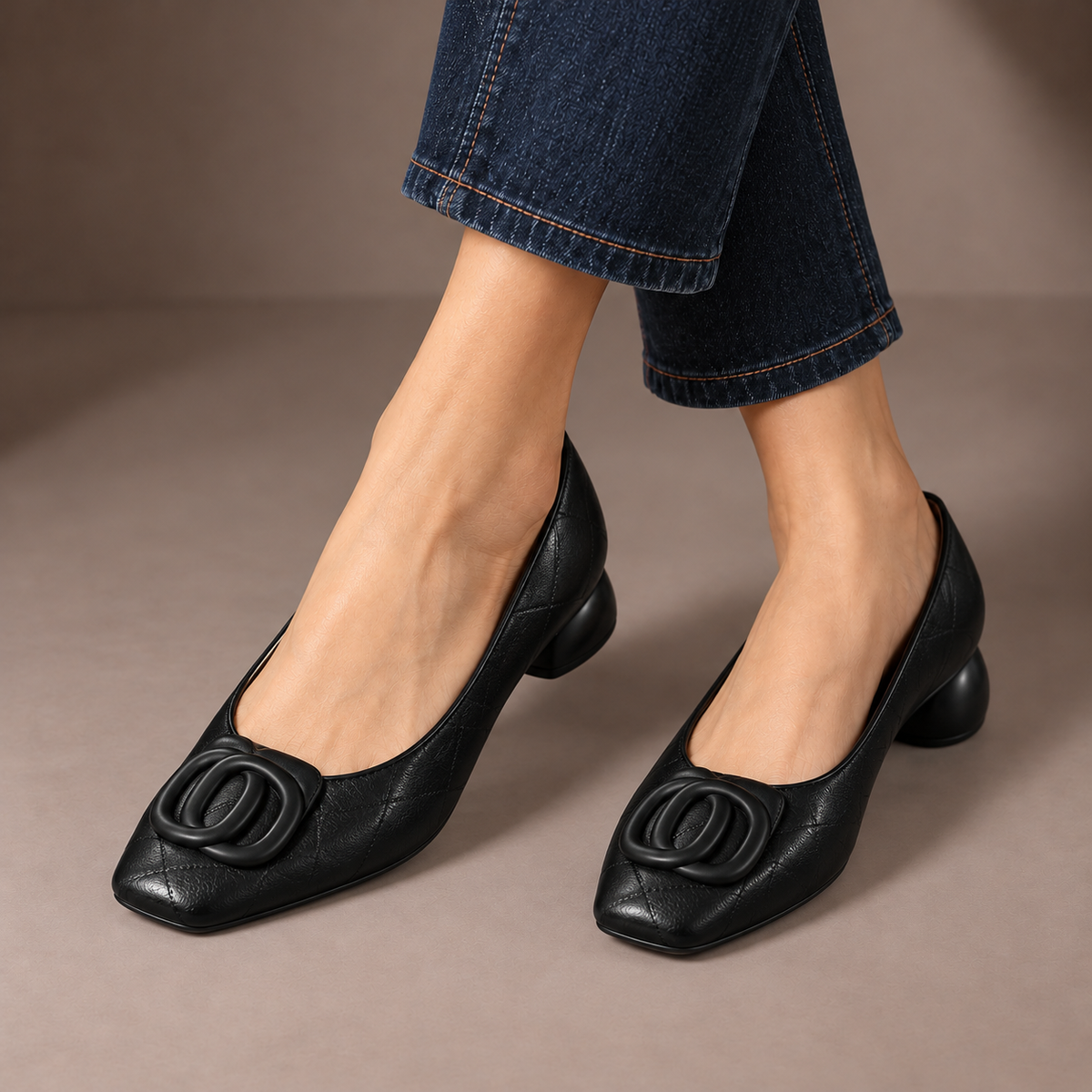 Opium Square-Toe Leather Flats