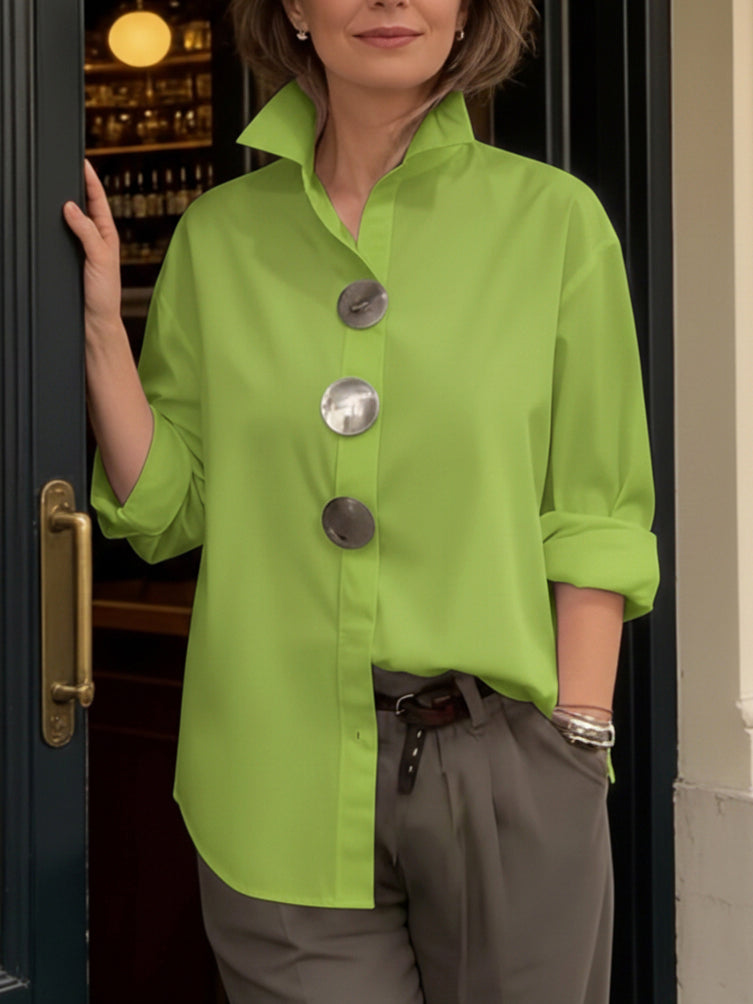 Rosalind | Statement Button Stand Collar Blouse