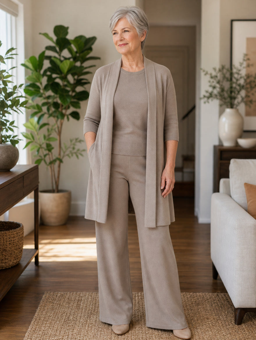 Elegant Three-Piece Cardigan Set