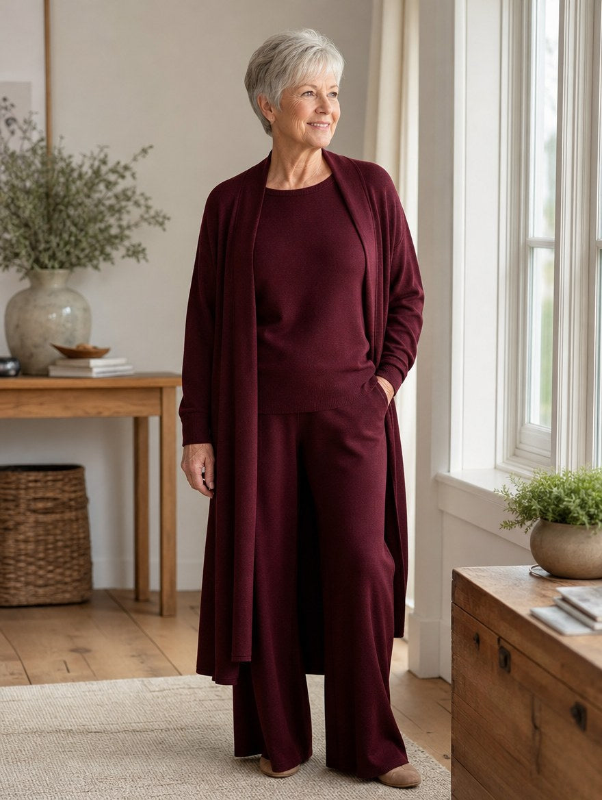 Elegant Three-Piece Cardigan Set