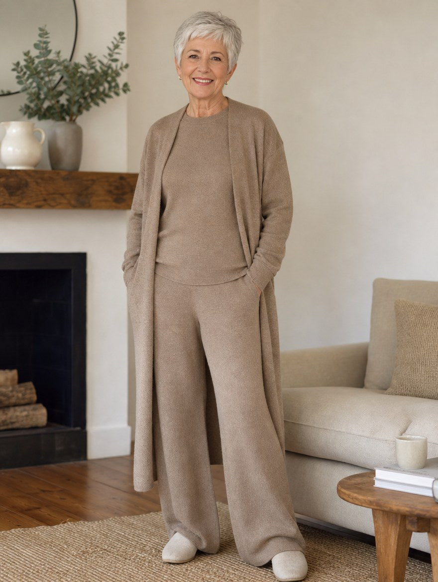 Elegant Three-Piece Cardigan Set