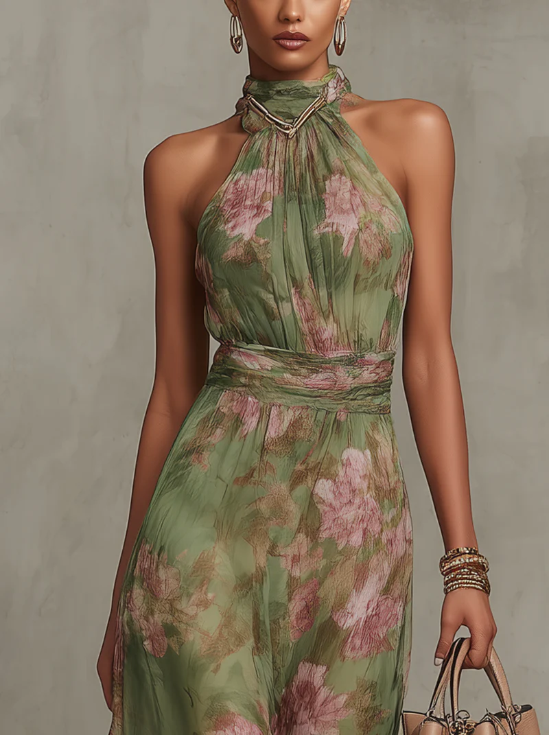Mabel | Floral Halter Maxi