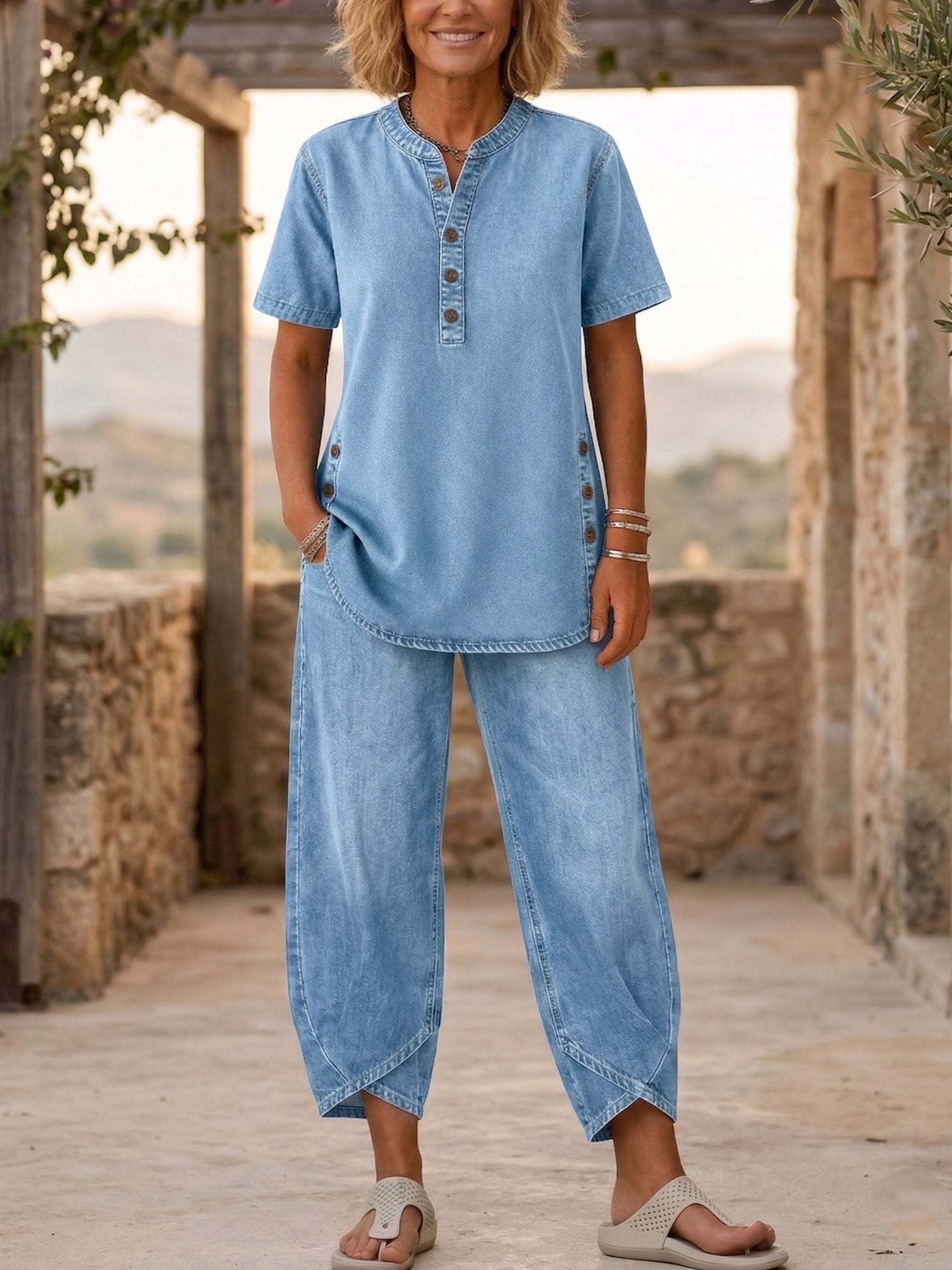 Willow Denim Two Piece Set