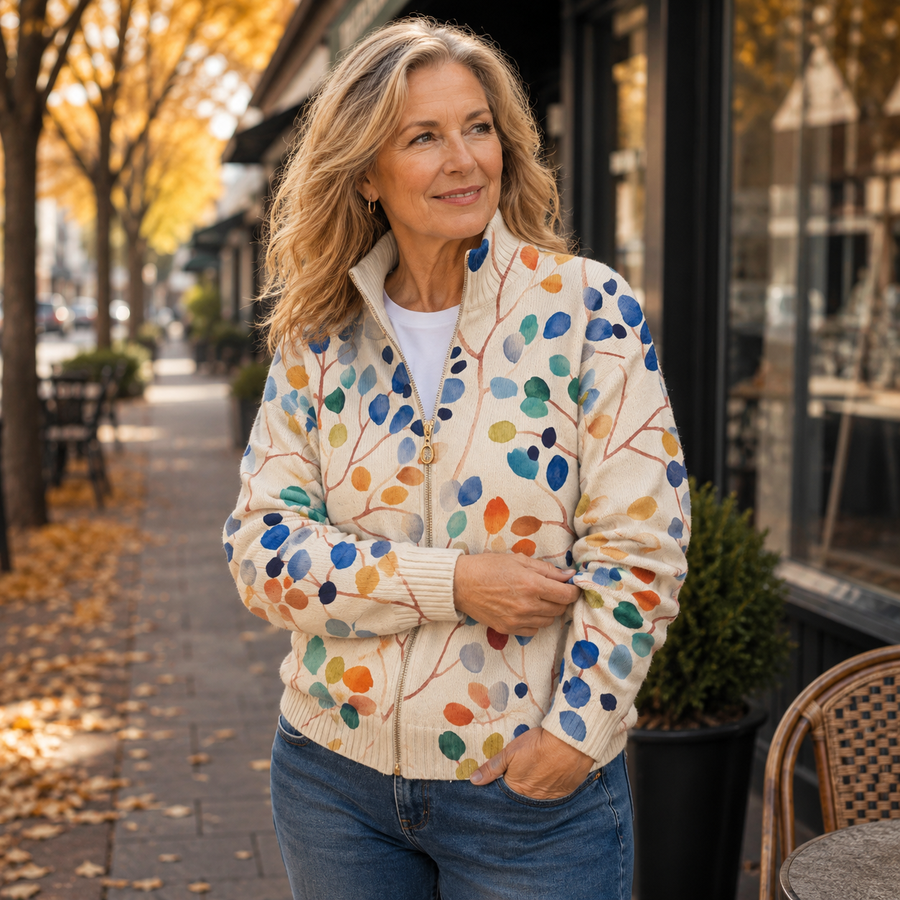 Imogene Botanical Leaf Cardigan