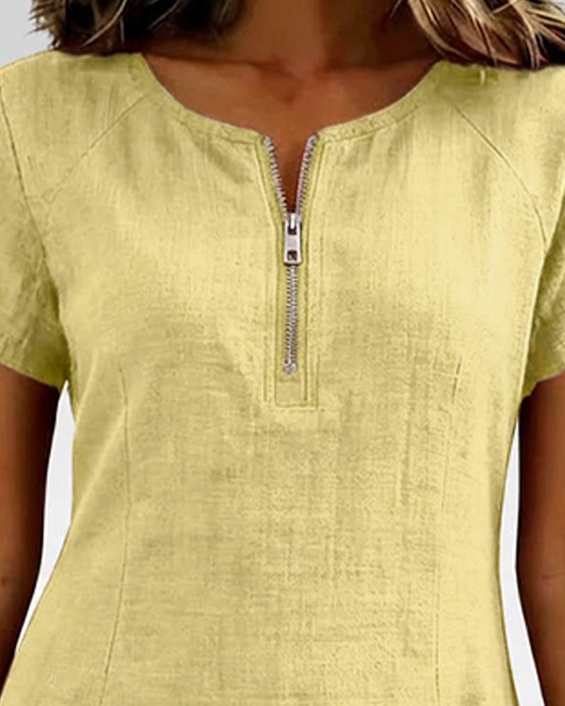 Emma Cotton Dress with Zipper Closure