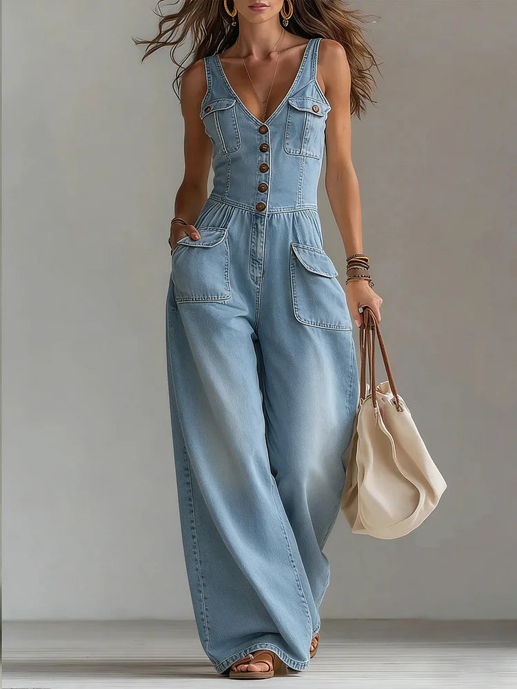 Sofia Relaxed Denim Jumpsuit