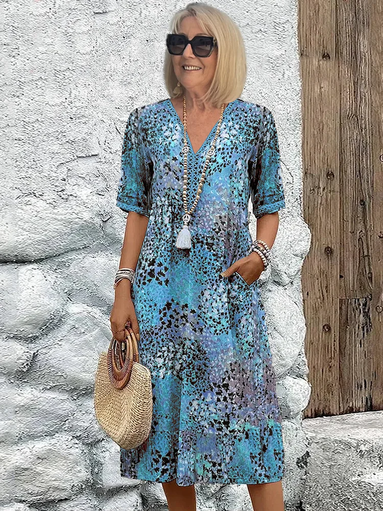SUSAN | VIBRANT MIDI DRESS WITH ELEGANT TUMMY COVERAGE