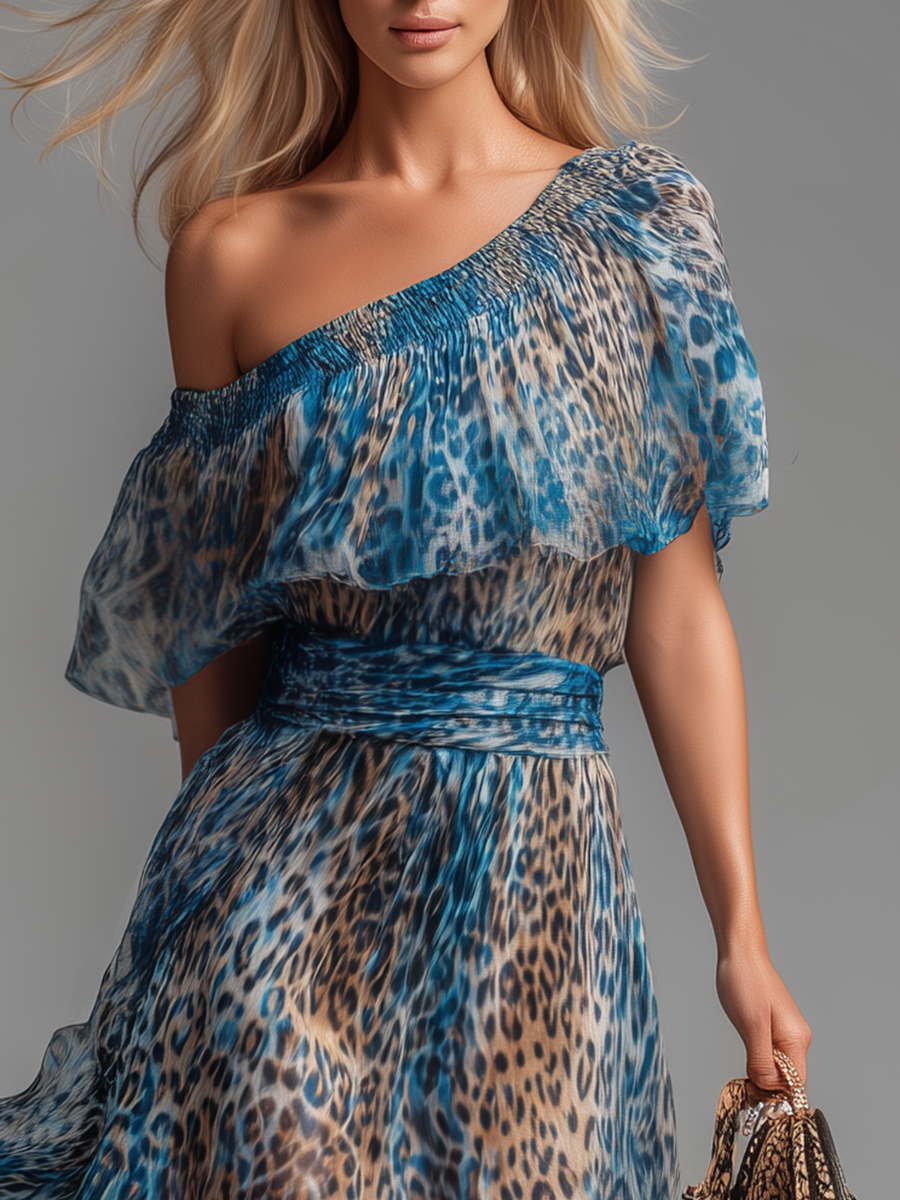 Willa Off-Shoulder Leopard Dress