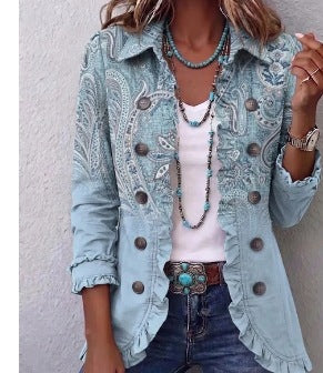 Emilia Vintage Paisley Ruffle Jacket