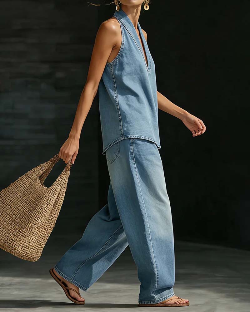Martina Flowing V-Neck Jumpsuit