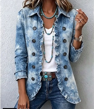 Ginevra Bohemian Ombre Botanical Ruffle Jacket