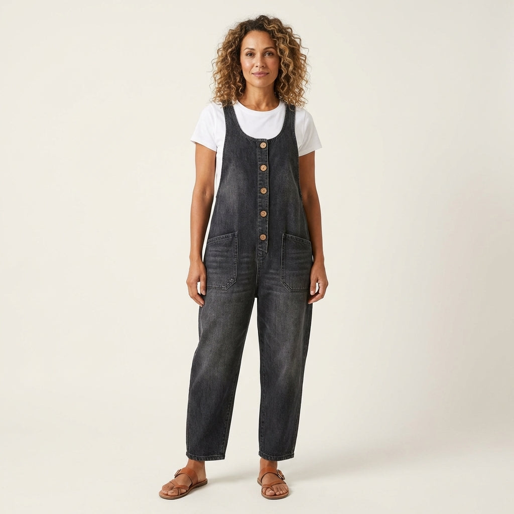 Liva Button Strap Jumpsuit