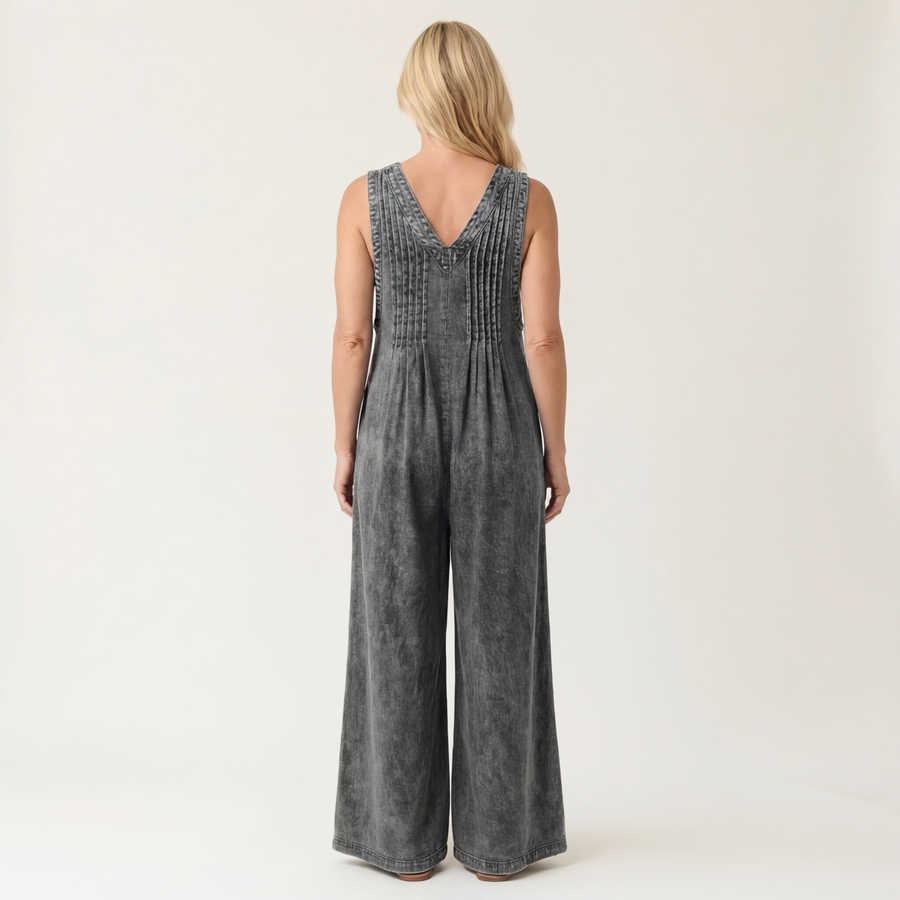 Griselda Wide-Leg Denim Jumpsuit