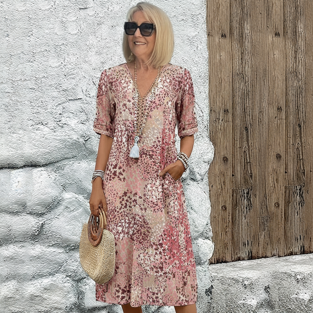 Rachel Printed Midi Dress