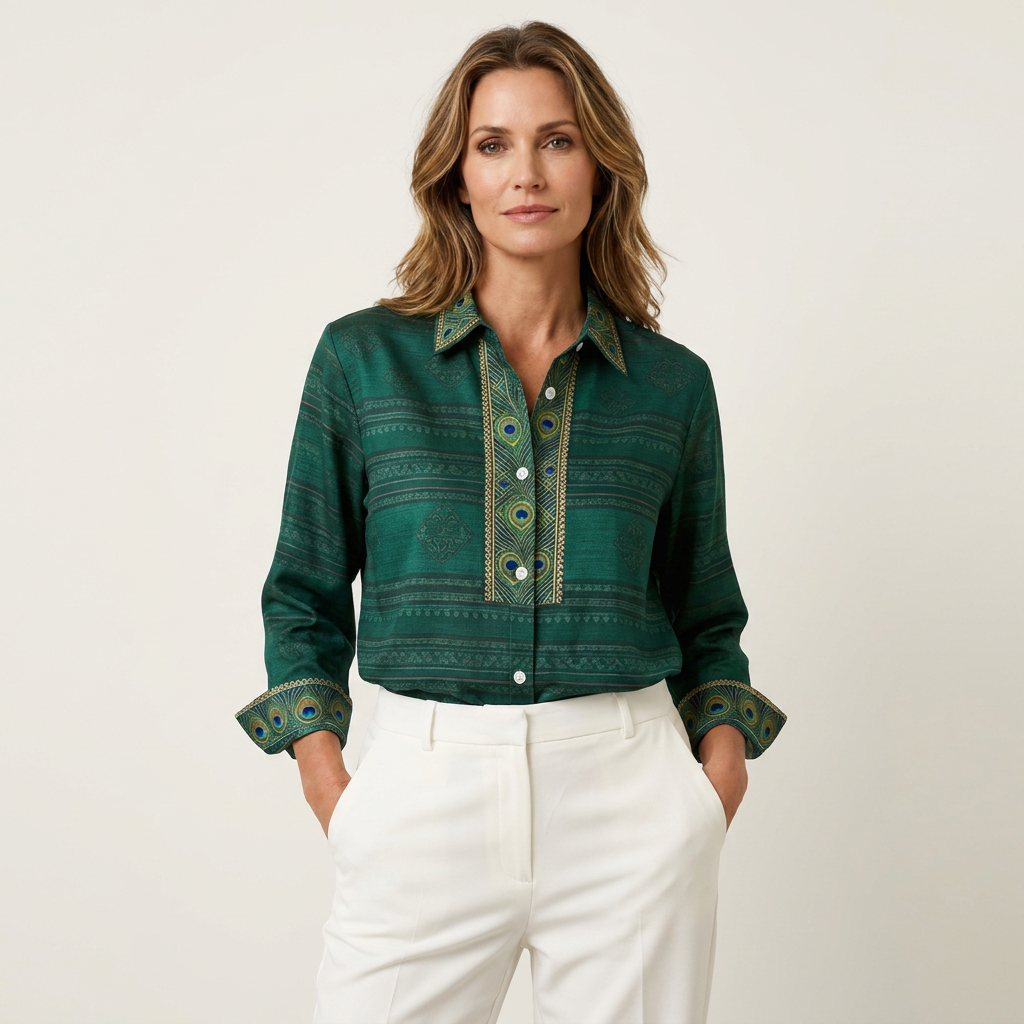 Sofia Peacock Feather Blouse