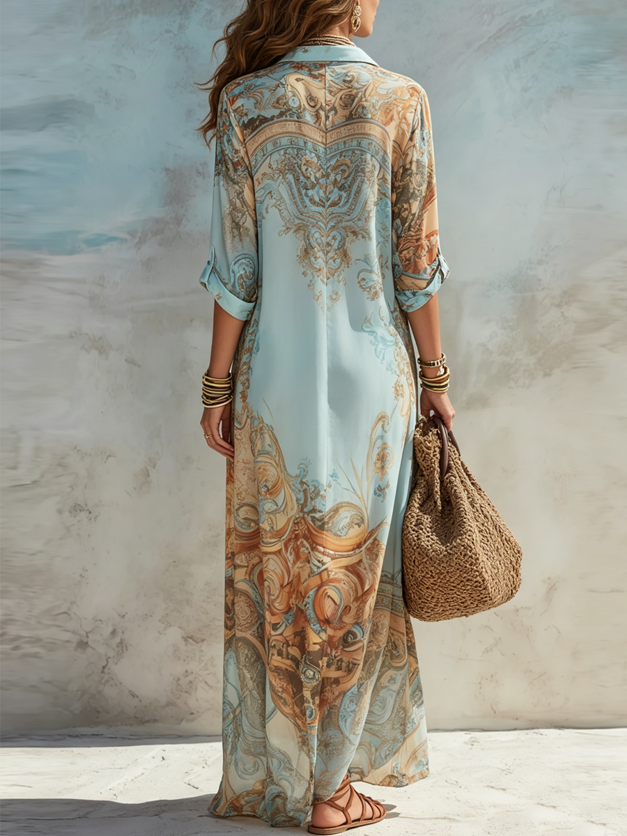 Baroque Elegant Flowing Summer Dress