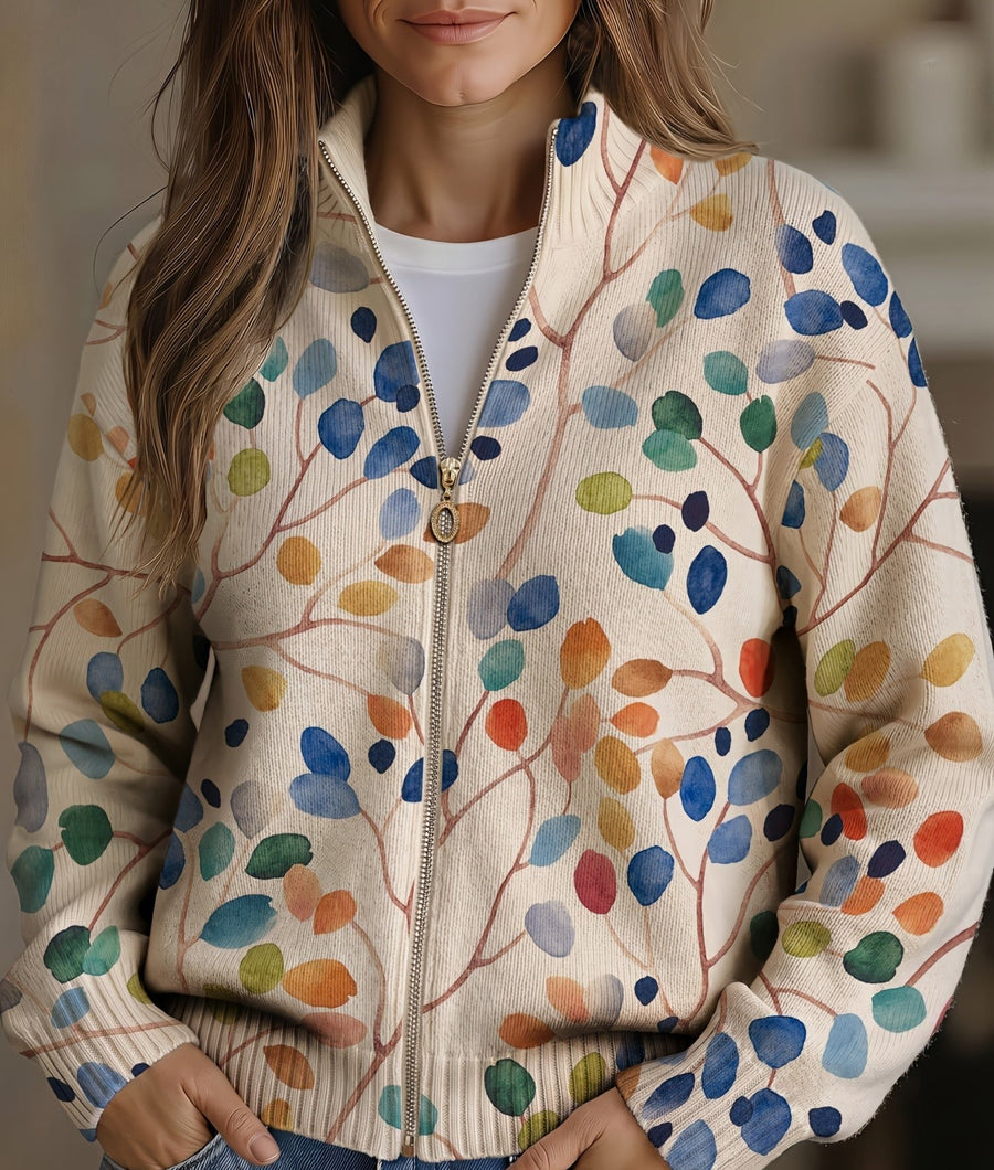 Imogene Botanical Leaf Cardigan