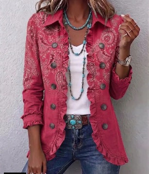 Isotta Vintage Paisley Ruffle Jacket