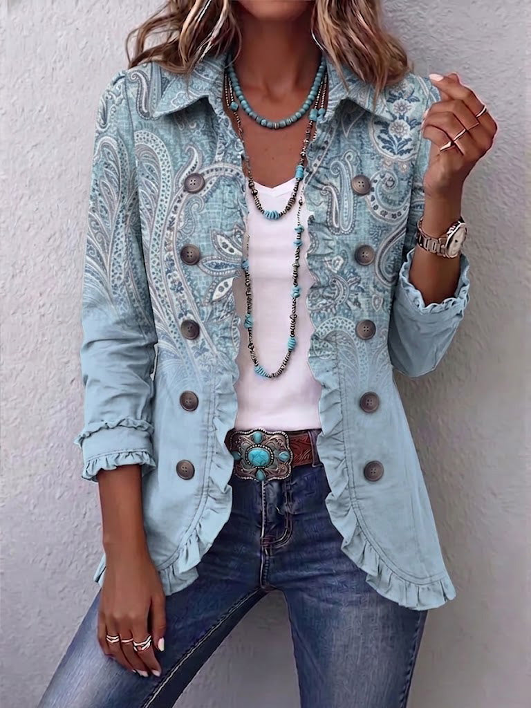 Estrella Paisley Ruffled Jacket