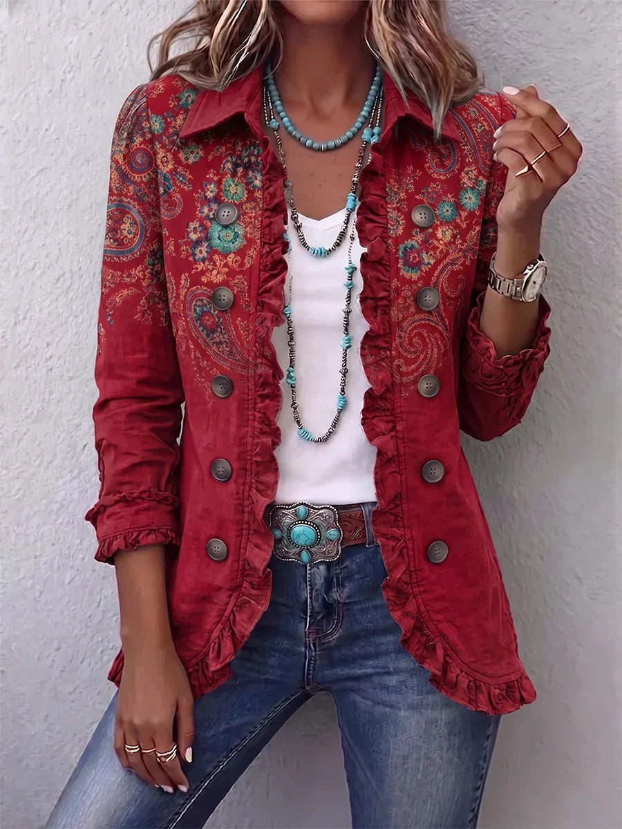 Fayrene Paisley Ruffle Jacket