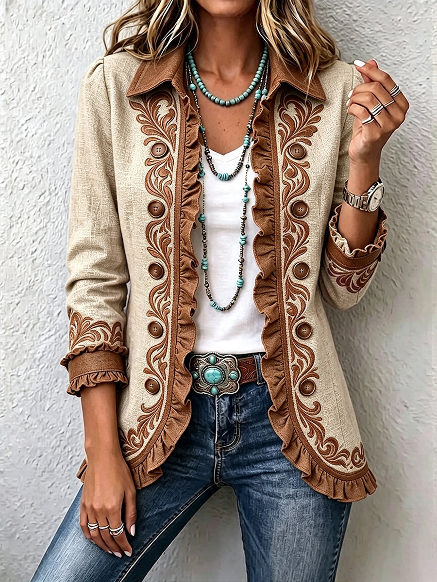 Dawncroft Floral Ruffled Jacket