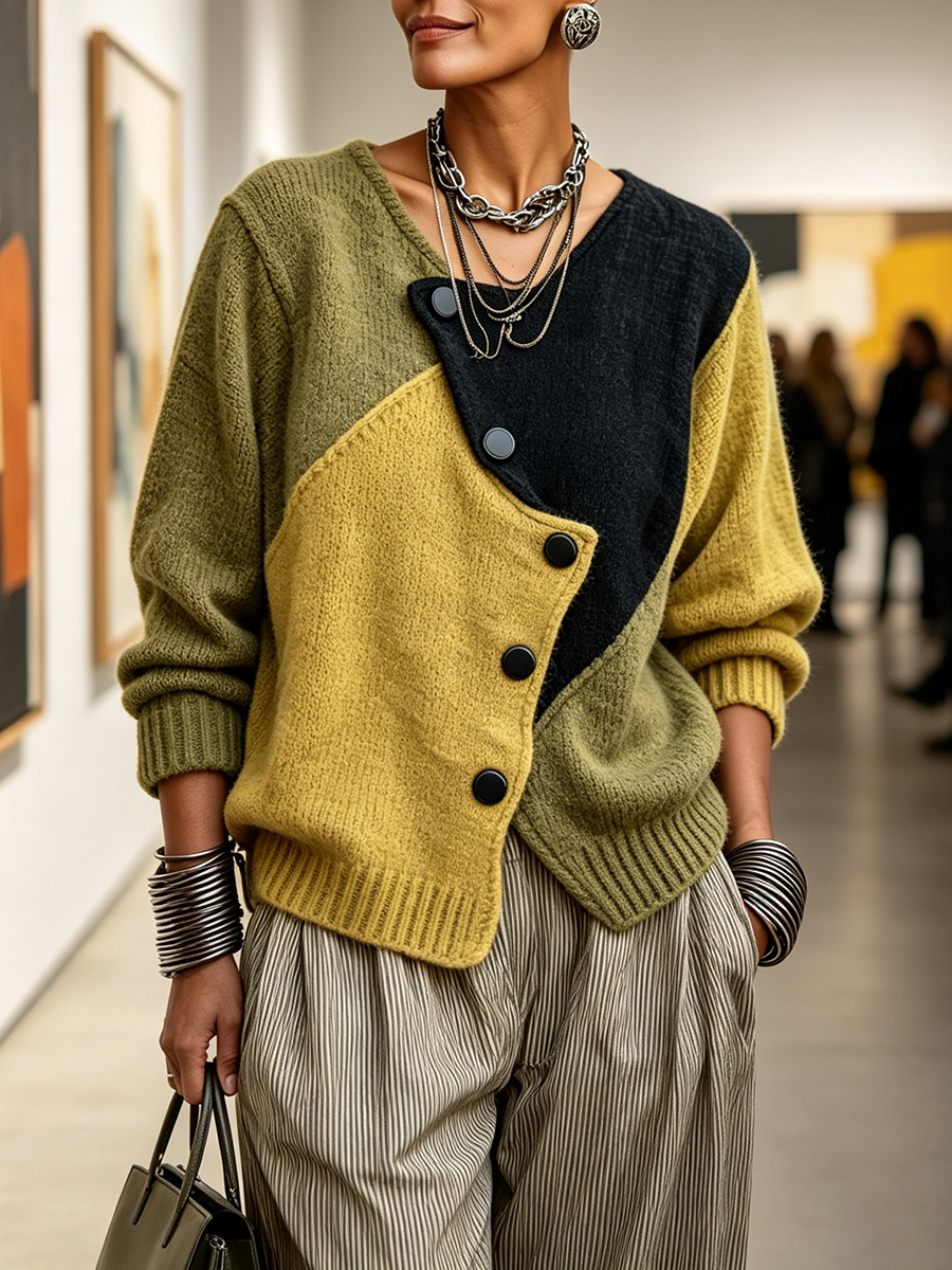 Weston Colour-Block Knit Sweater