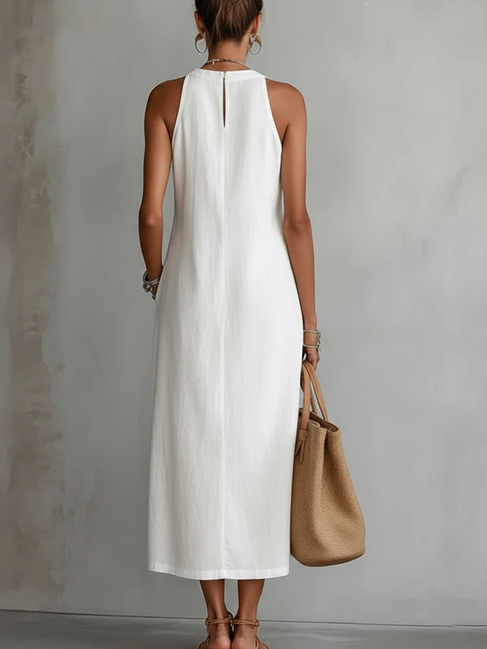Jimena Linen Midi Dress