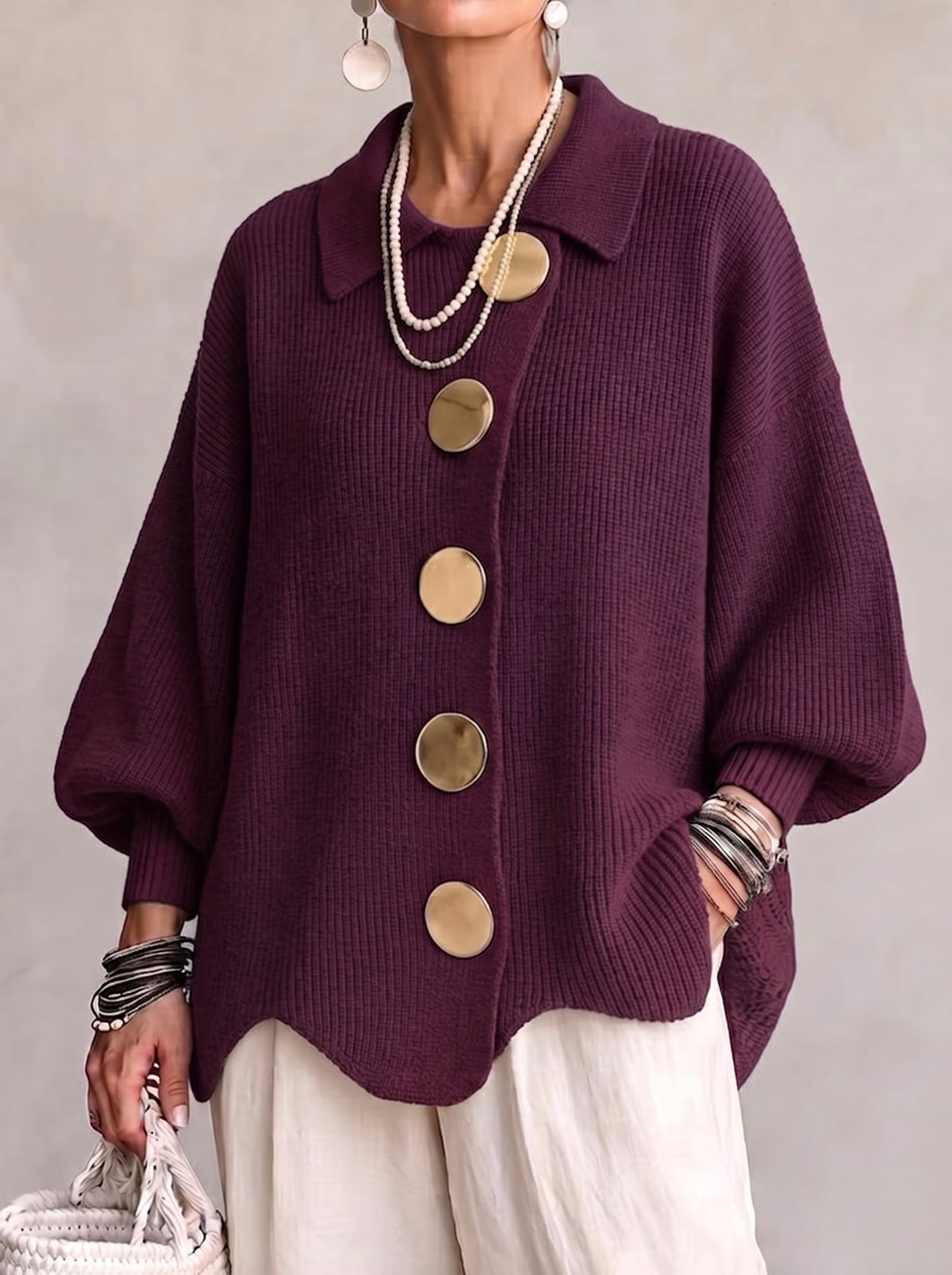 Isadora Oversized Collared Cardigan