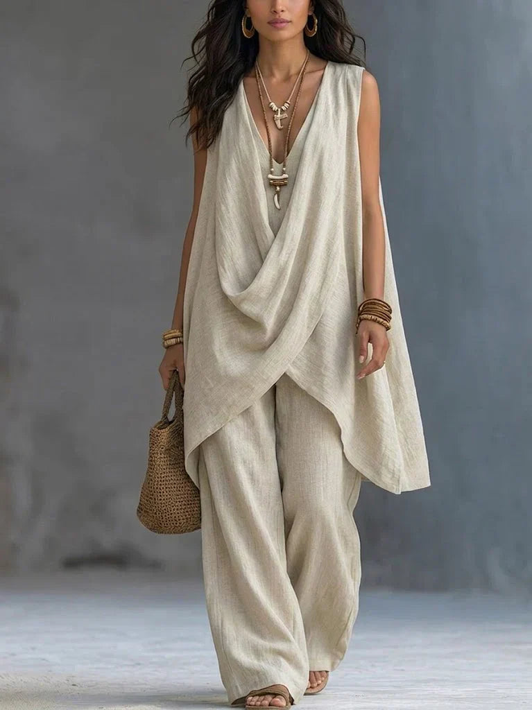 Geneva Draped Wide-Leg Set