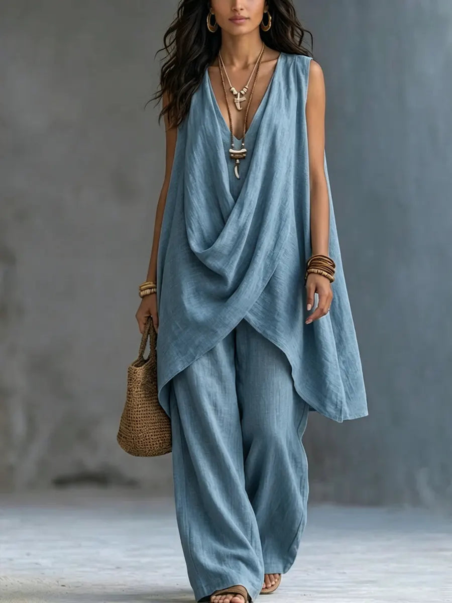 Geneva Draped Wide-Leg Set