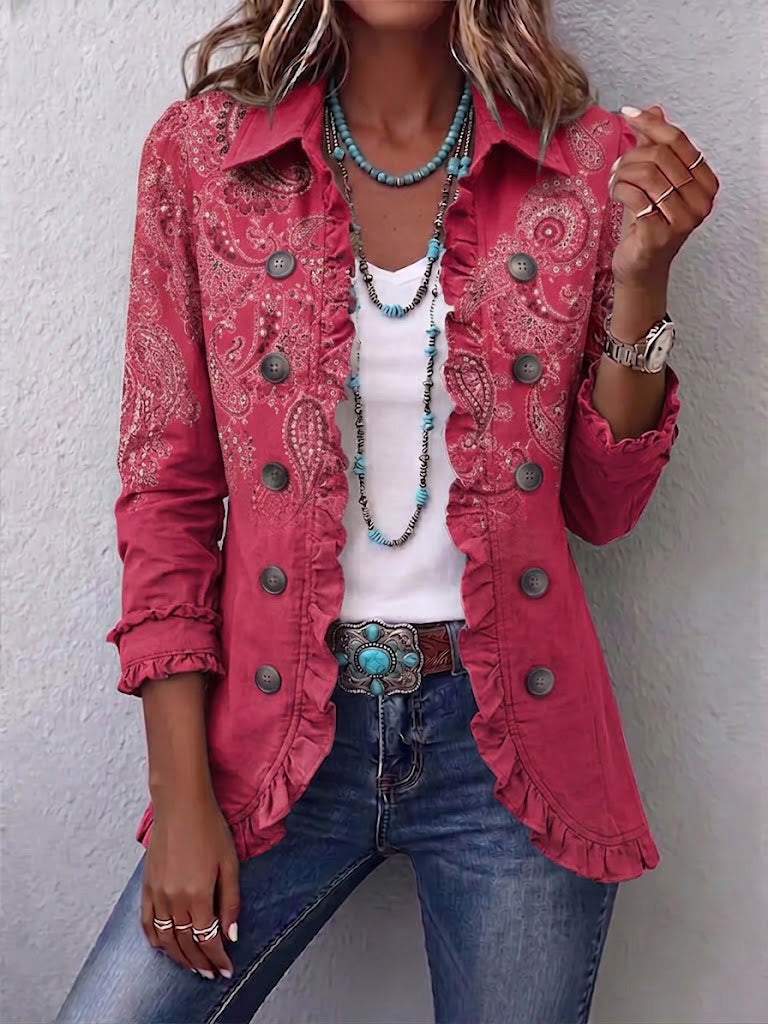 Anouk Paisley Ruffled Jacket