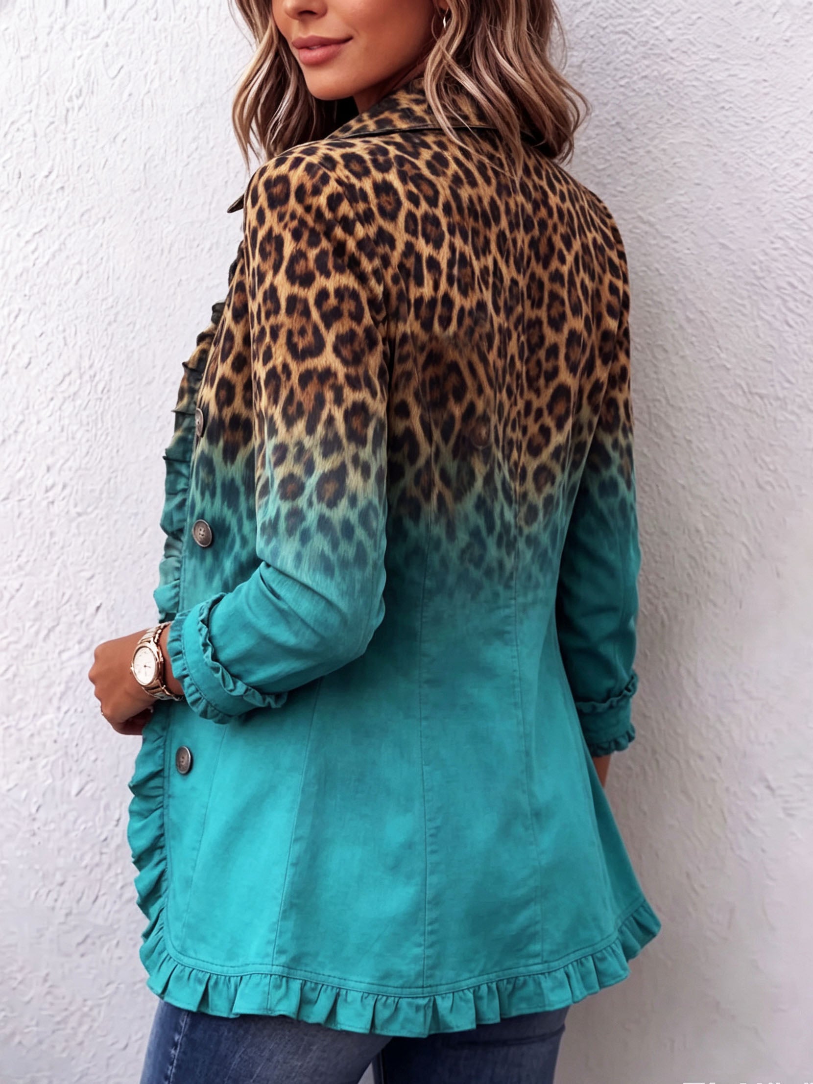 Elspeth Leopard Ombre Blazer