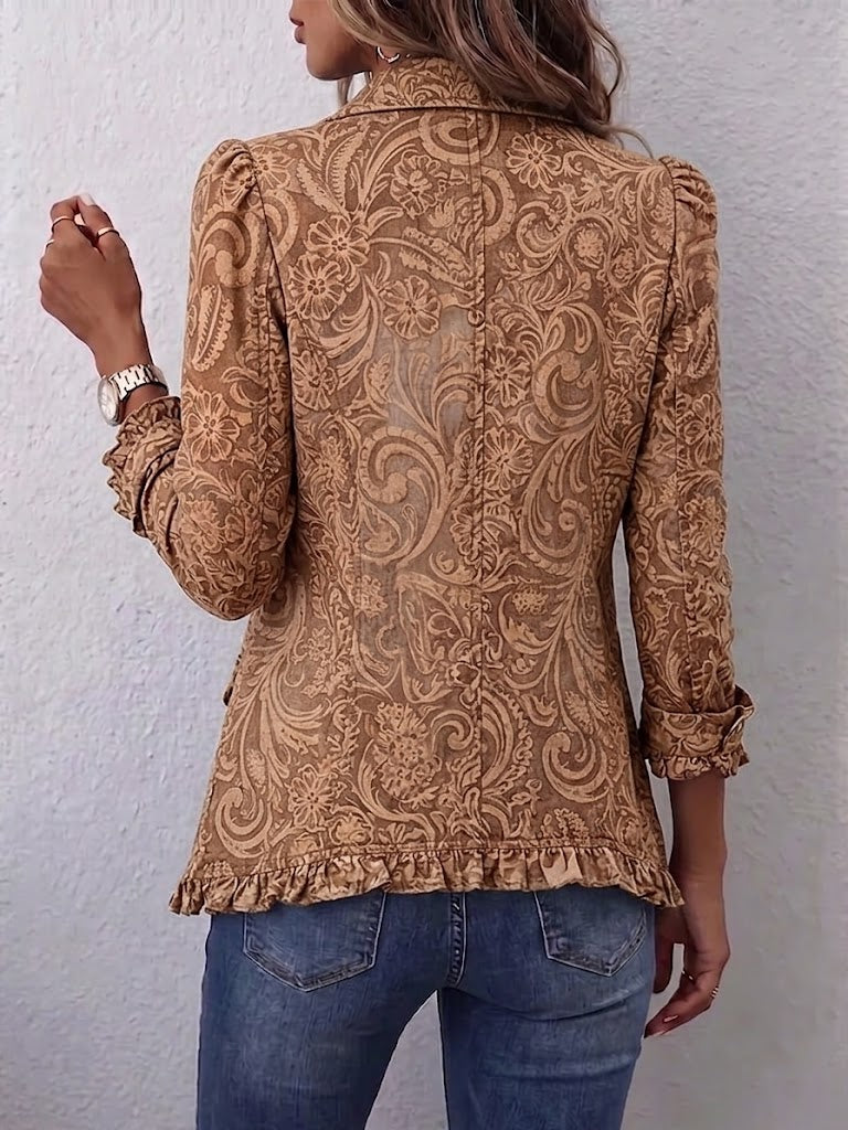 Vyclara Floral Ruffled Jacket