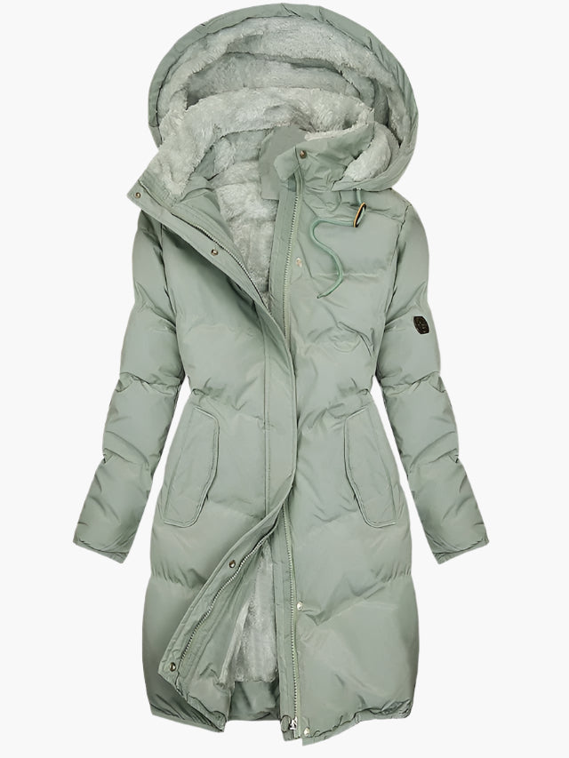 Chloe Elegant Quilted Hooded Coat