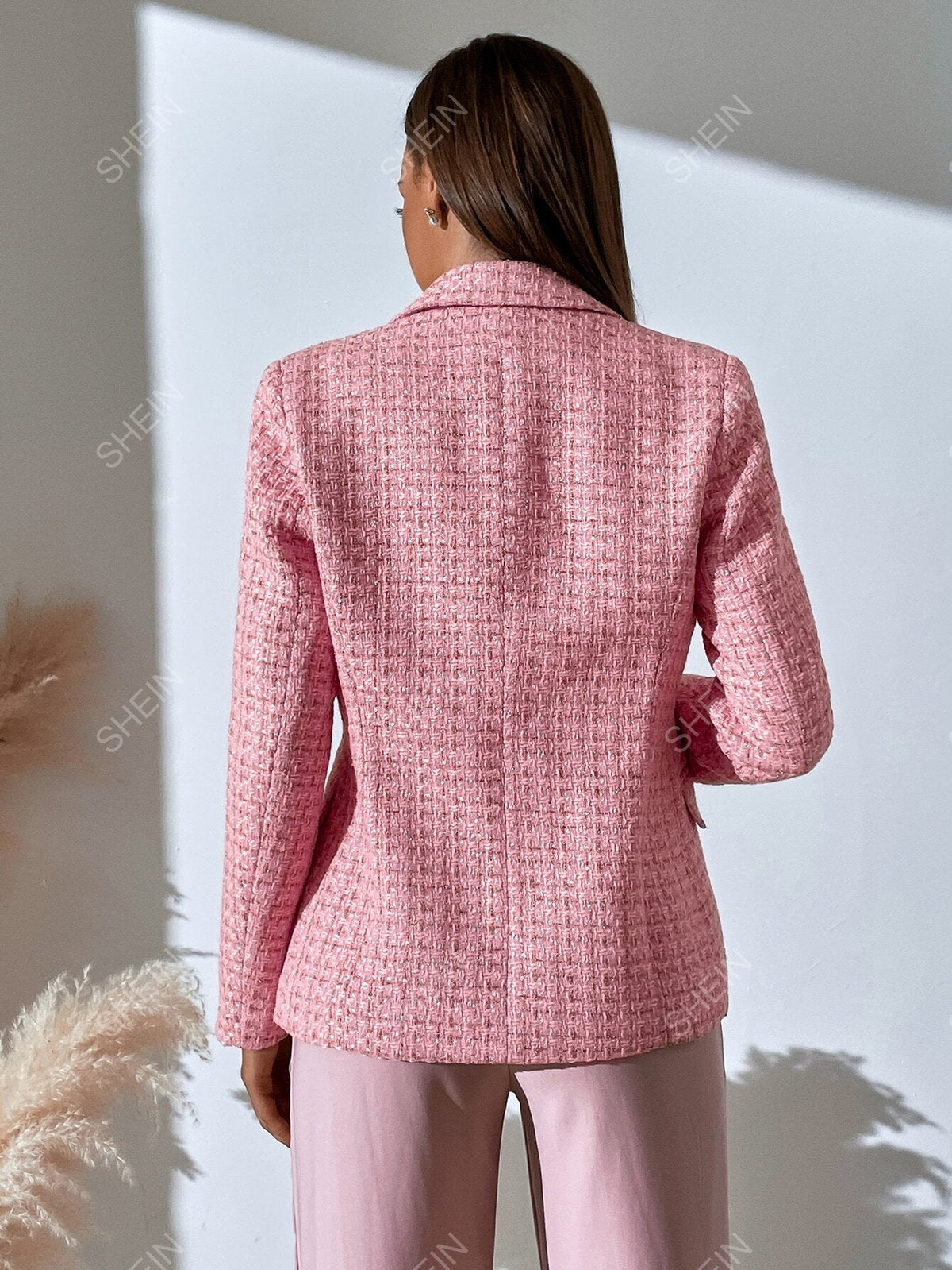 Zia Tweed Plaid Breasted Blazer