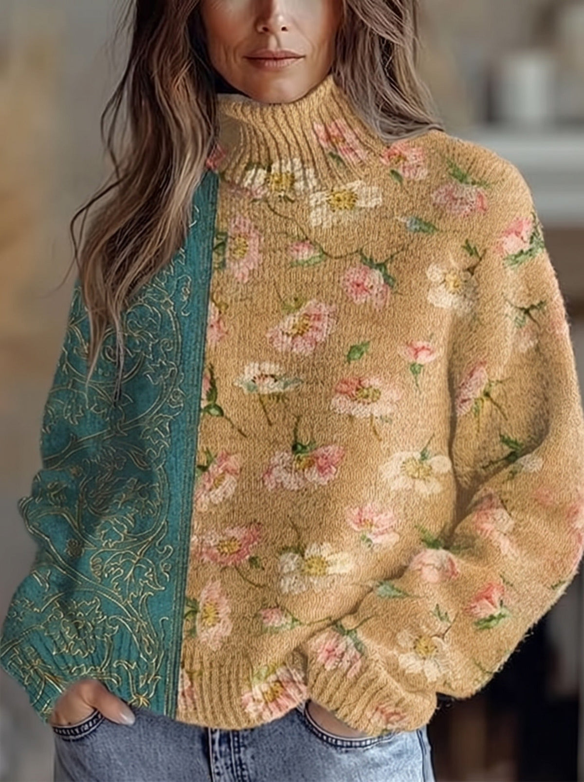 Saffra™ | Saffron Blossom Turtleneck