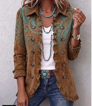 Serena Paisley Ruffle Jacket
