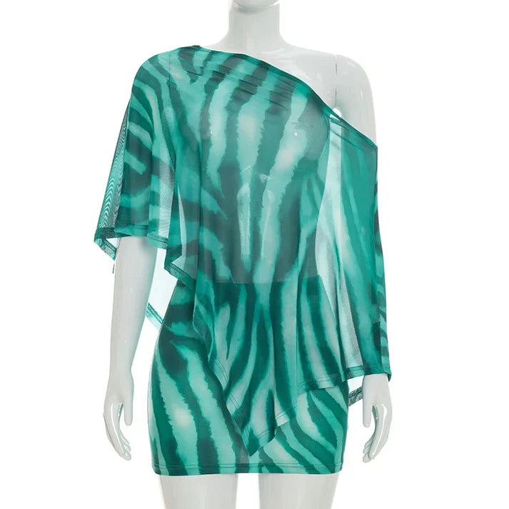 Asymmetric Shawl Two-Piece Set