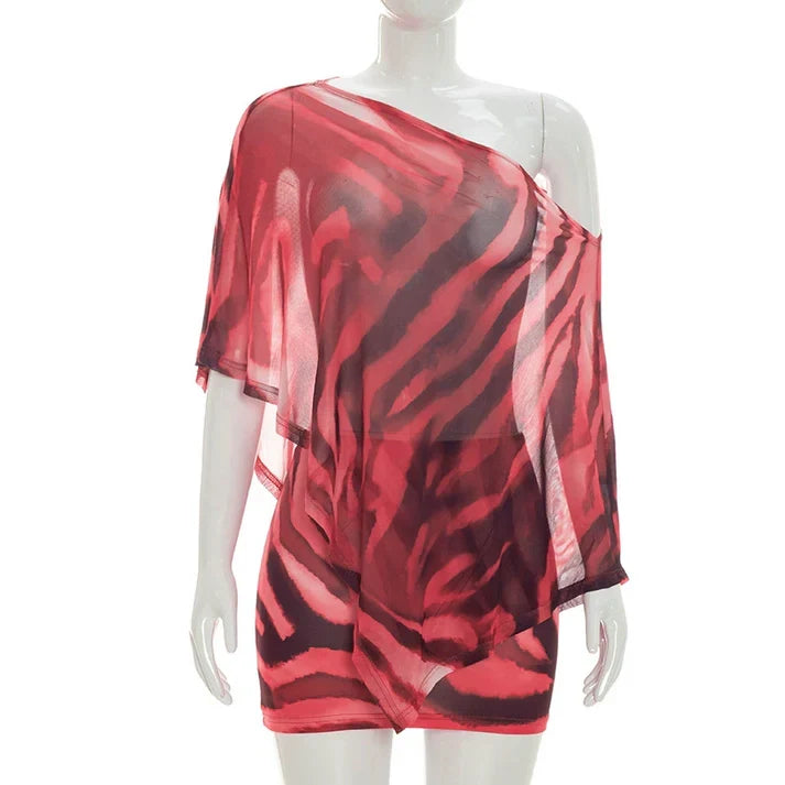 Asymmetric Shawl Two-Piece Set